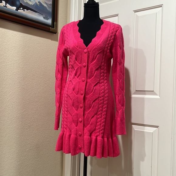 CHELSEA & VIOLET KNIT DRESS PINK WOMEN SIZE M. - Picture 5 of 8